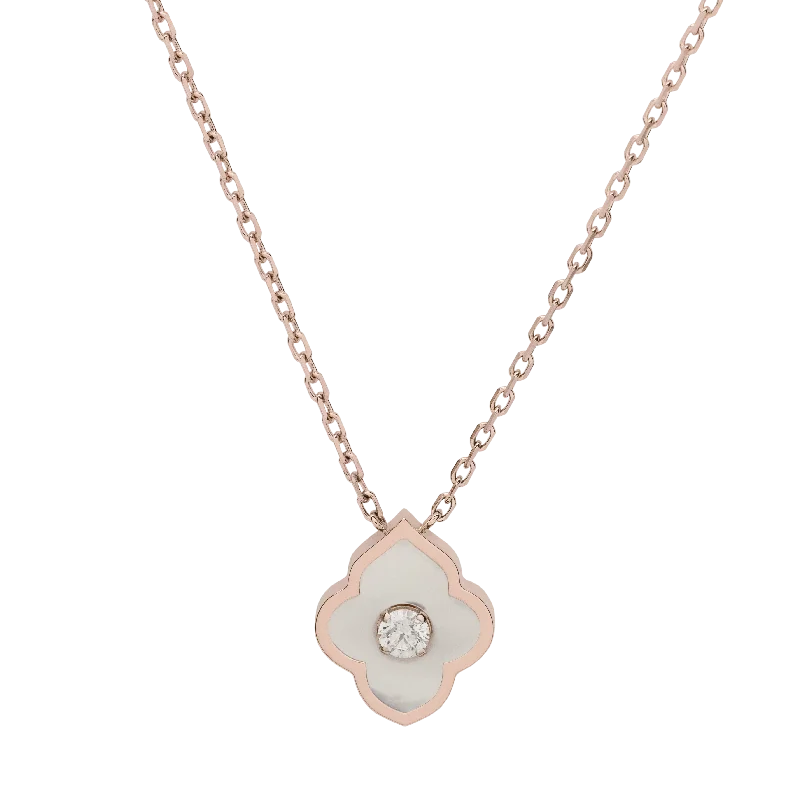 LUCE COLOUR - PENDANT ROSE GOLD MOTHER OF PEARL & 1 DIAMOND S