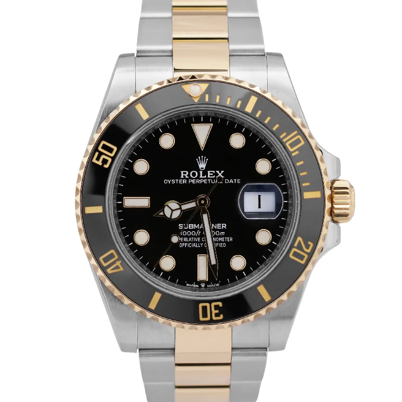 MINT 2023 Rolex Submariner Date 41mm Ceramic BLACK Two-Tone 18K Gold 126613 LN