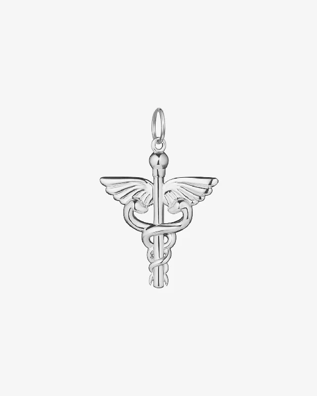 Modern Caduceus Pendant Charm