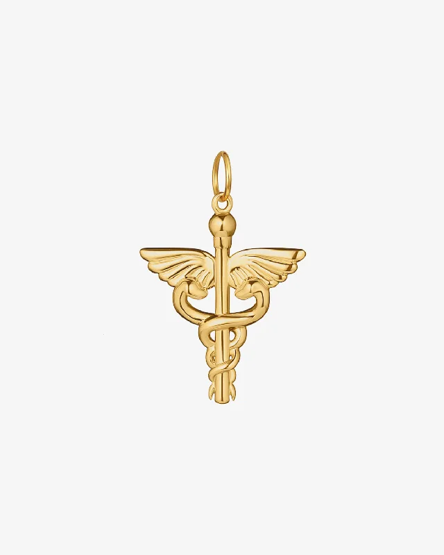 Modern Caduceus Pendant Charm