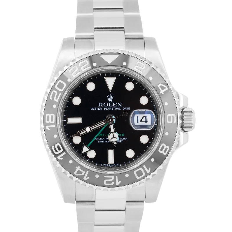 PAPERS Rolex GMT-Master II Black Ceramic Stainless Steel Date 40mm 116710 LN BOX