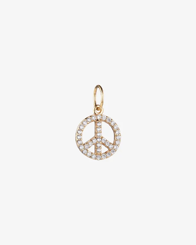 Pavé Peace Sign Pendant Charm