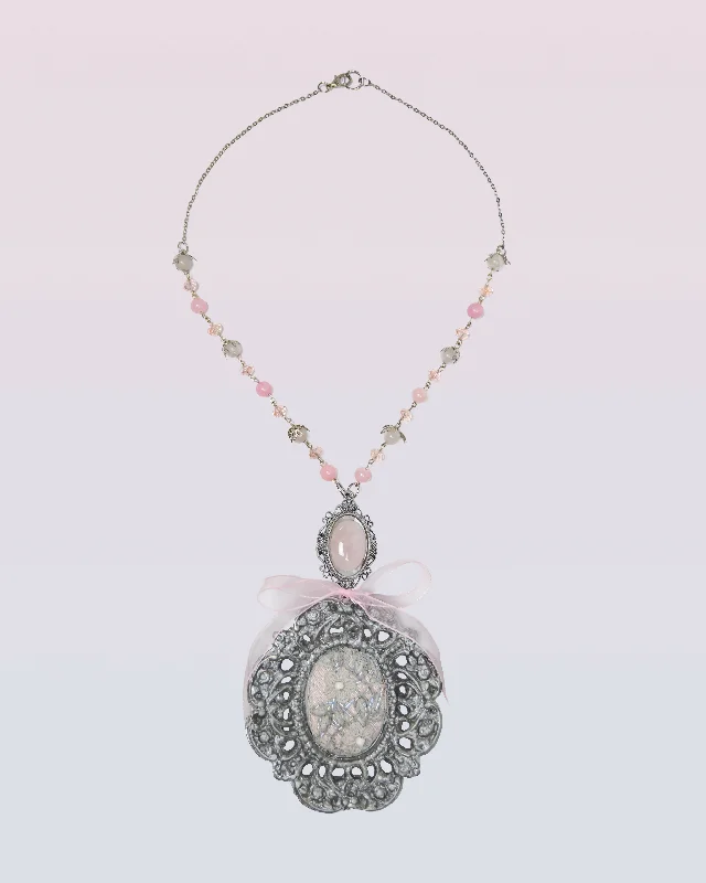 Pink "Antique Floral" Necklace