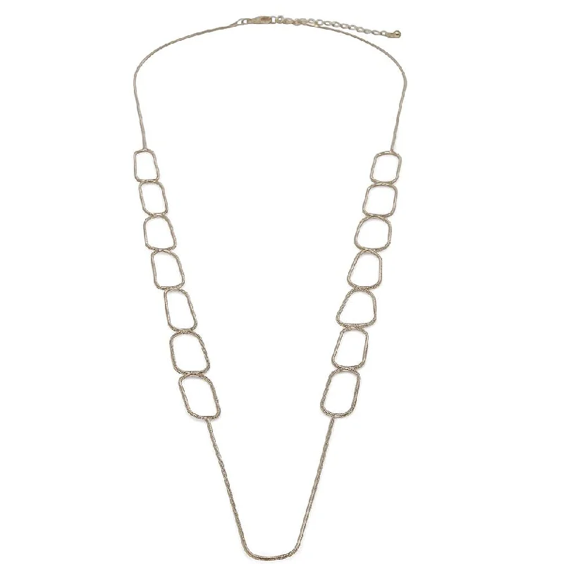 Snake Chain Loop Necklace Gold Tone