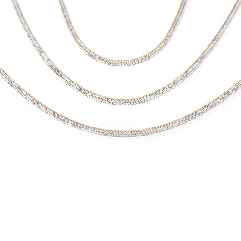 Three Layer Liquid Metal Necklace Gold/White