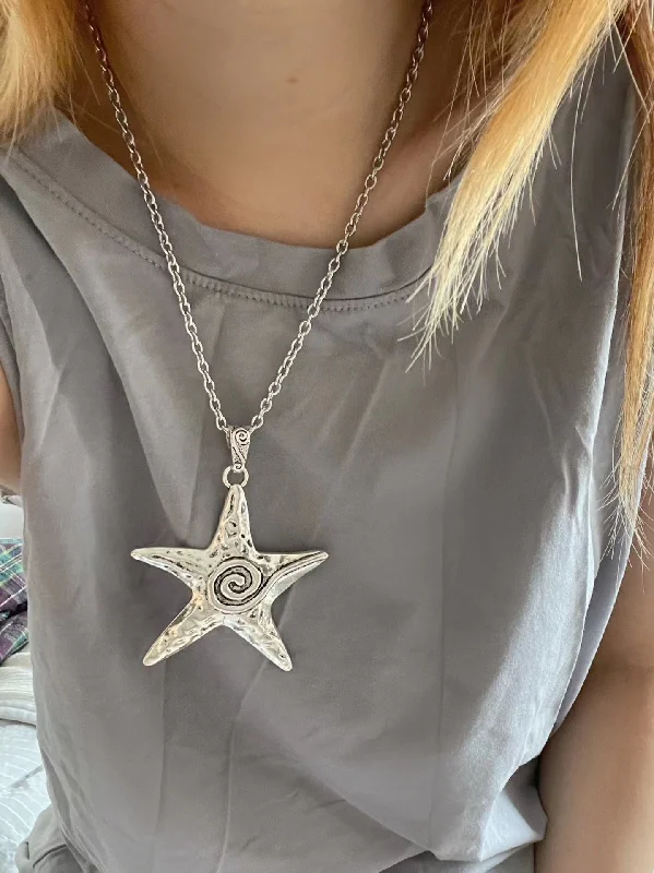 Wholesale Big Pentagram Alloy Necklaces