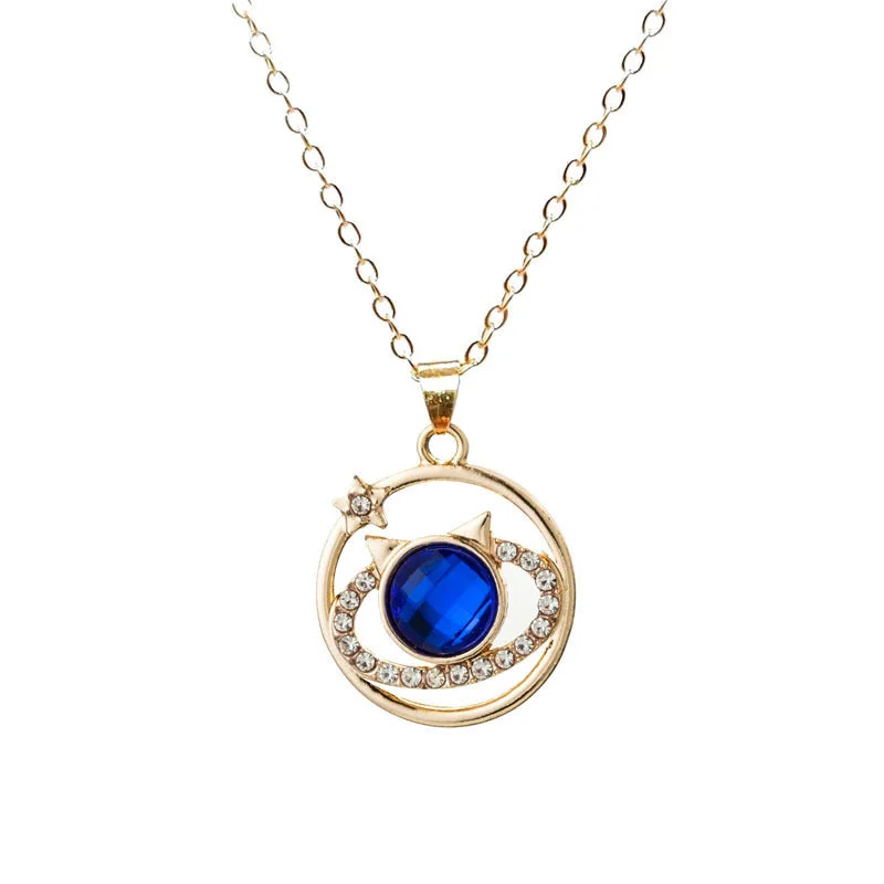 Wholesale Blue Starry Sky Pendants Alloy Necklaces