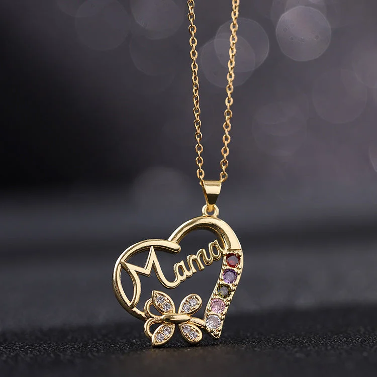 Wholesale Copper Mother's Day Mom Heart Necklace