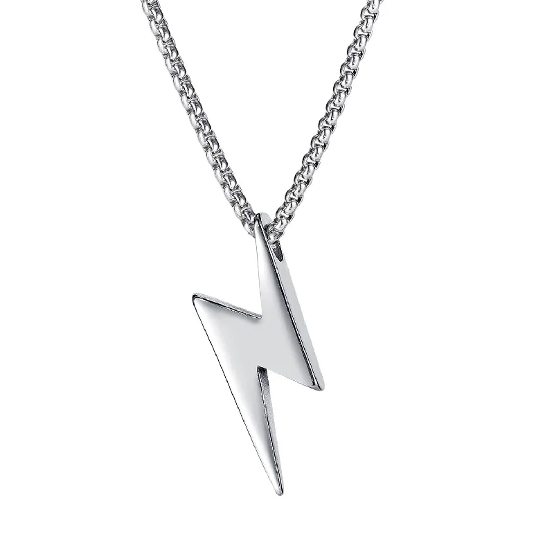 Wholesale Creative Lightning Titanium Steel Men's Necklace