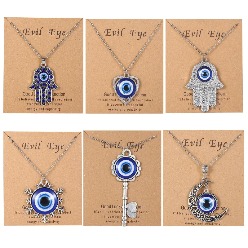 Wholesale Devil Eye Dima Hand Alloy Necklace