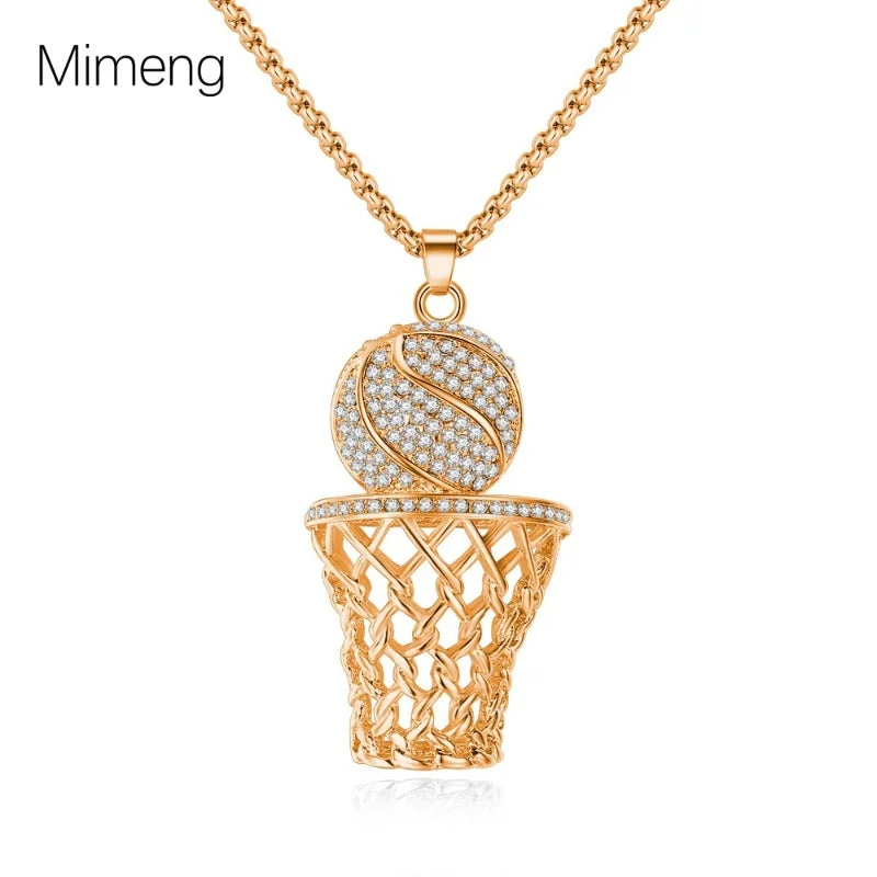 Wholesale Diamond Basketball Hoop Necklace