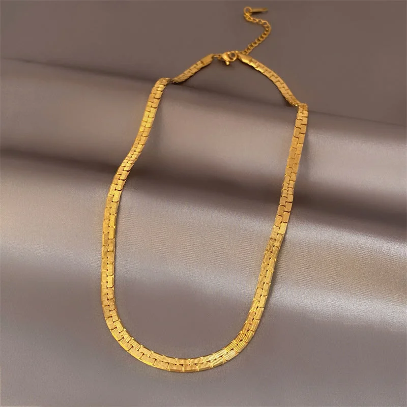 Wholesale Gold Thick Chain Double Layer Titanium Steel Necklaces