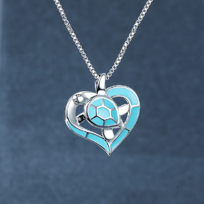 Wholesale Loving Heart Ocean Heart Necklaces