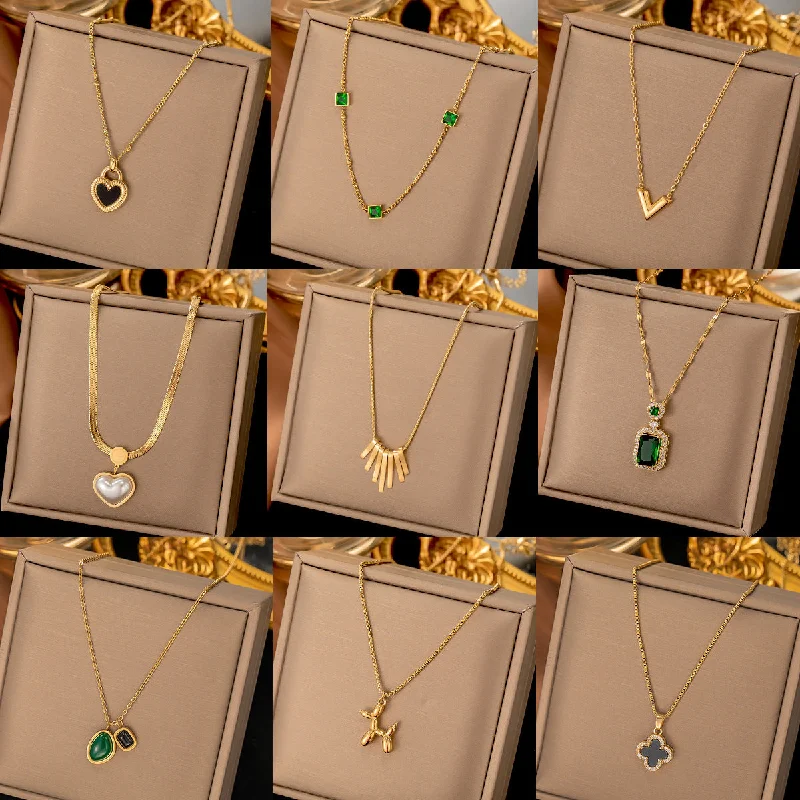 Wholesale Non-fading Gold Plated Titanium Steel Necklace Clavicle Chain