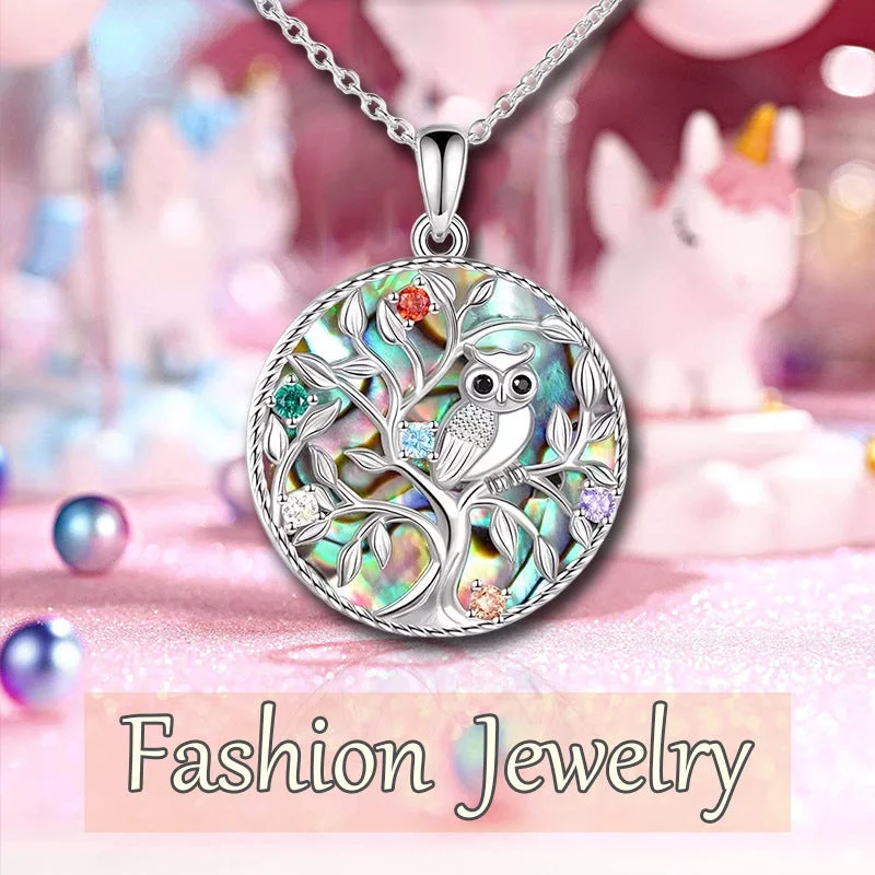 Wholesale Owl Tree Of Life Alloy Pendant Necklace