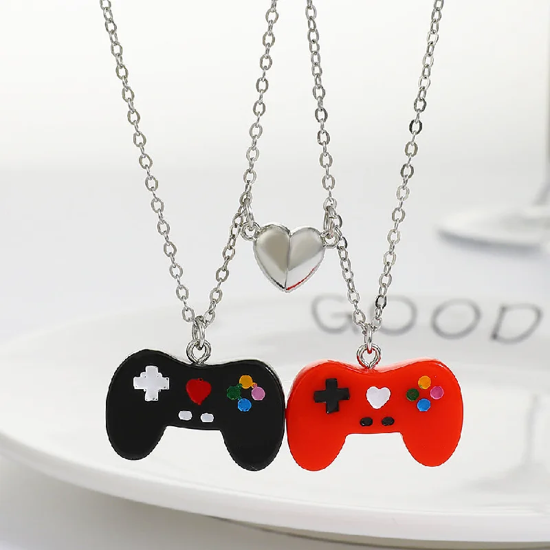 Wholesale Resin Creative Game Machine Handle Magnetic Attraction Pendant Necklace