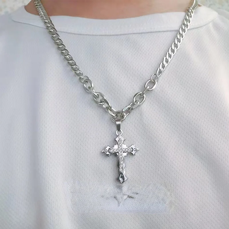 Wholesale Titanium Steel Cross Pendant Necklace