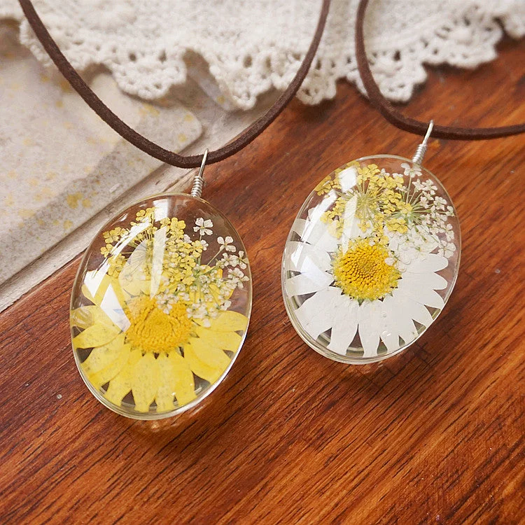 Wholesale Yellow White Daisy Alloy Necklaces