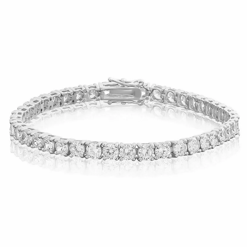 14K White Gold Diamond 4mm Tennis Bracelet or Necklace