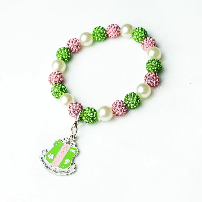 AKA Bling and Pearl Bracelet with Shield Charm