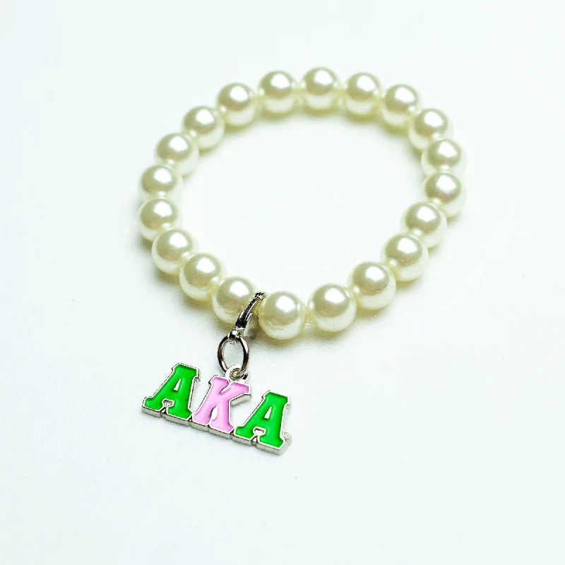 AKA Pearl Bracelet with AKA Charm