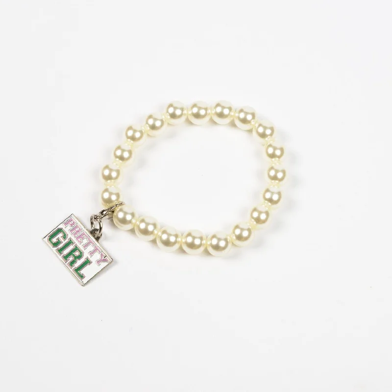 AKA Pearl Bracelet with Pretty Girl Charm