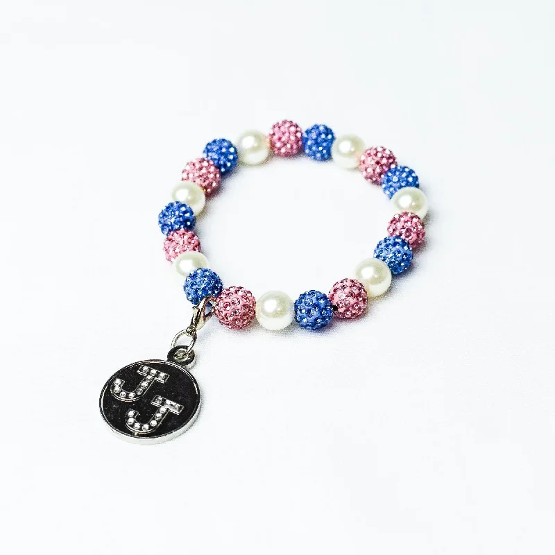 Jack and Jill Bling & Pearl Bracelet with Bling Charm