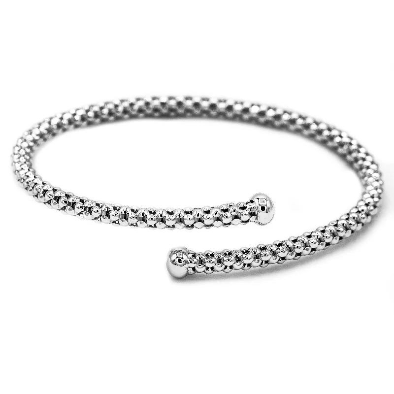 CHIMENTO  - DIAMOND ACCENT COIL WRAP CUFF BRACELET, 18K WHITE GOLD