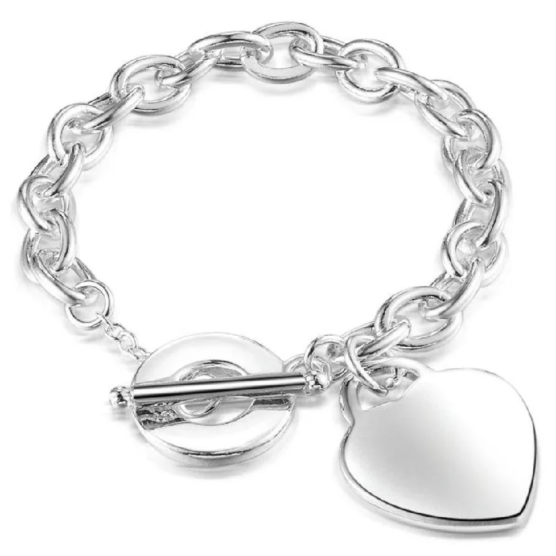 Classic Toggle Clasp Heart Bracelet