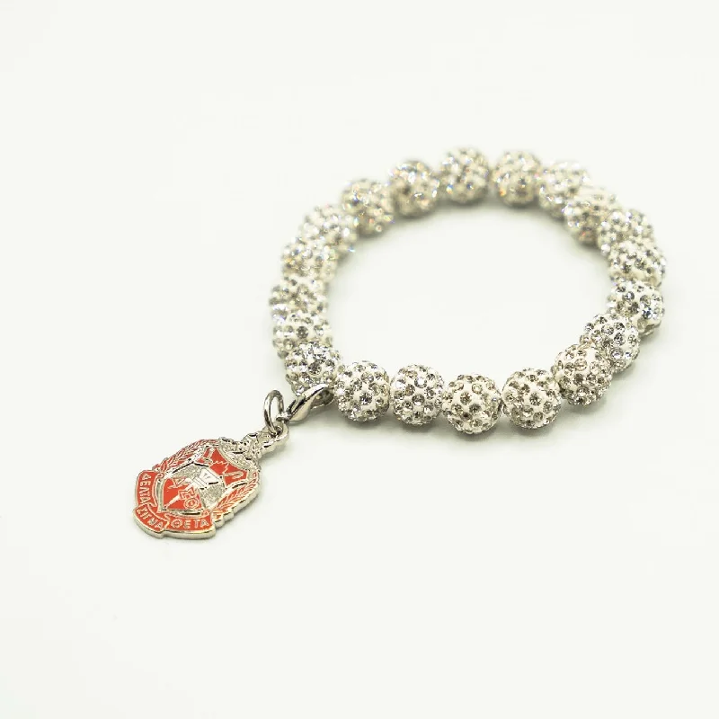 ΔΣΘ Silver Bling Bracelet with Silver shield