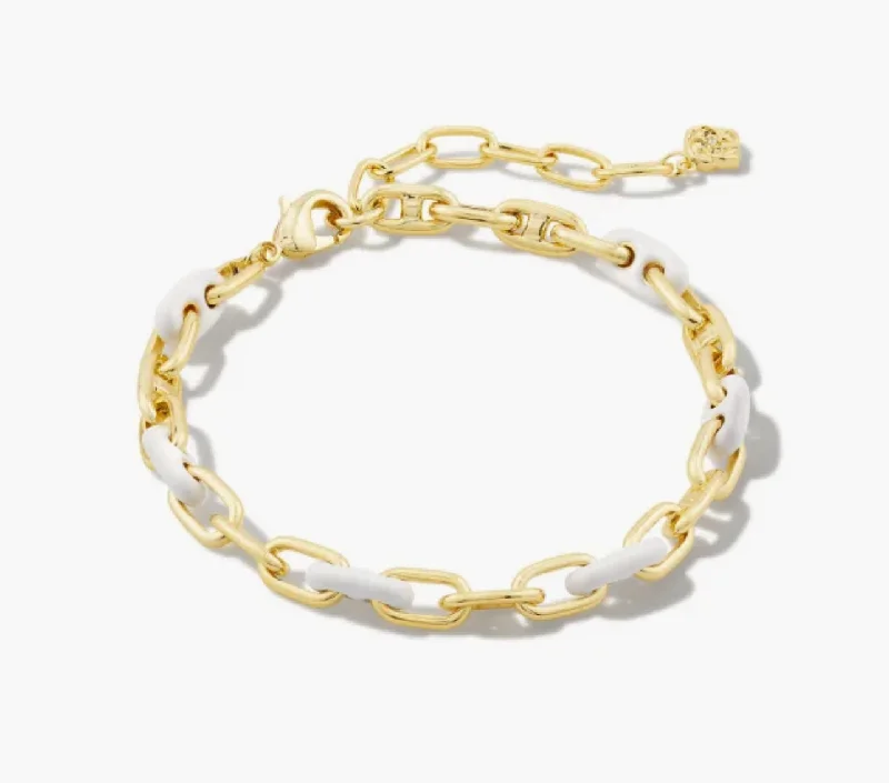 Kendra Scott-Bailey Gold Chain Bracelet in White Mix 9608851966