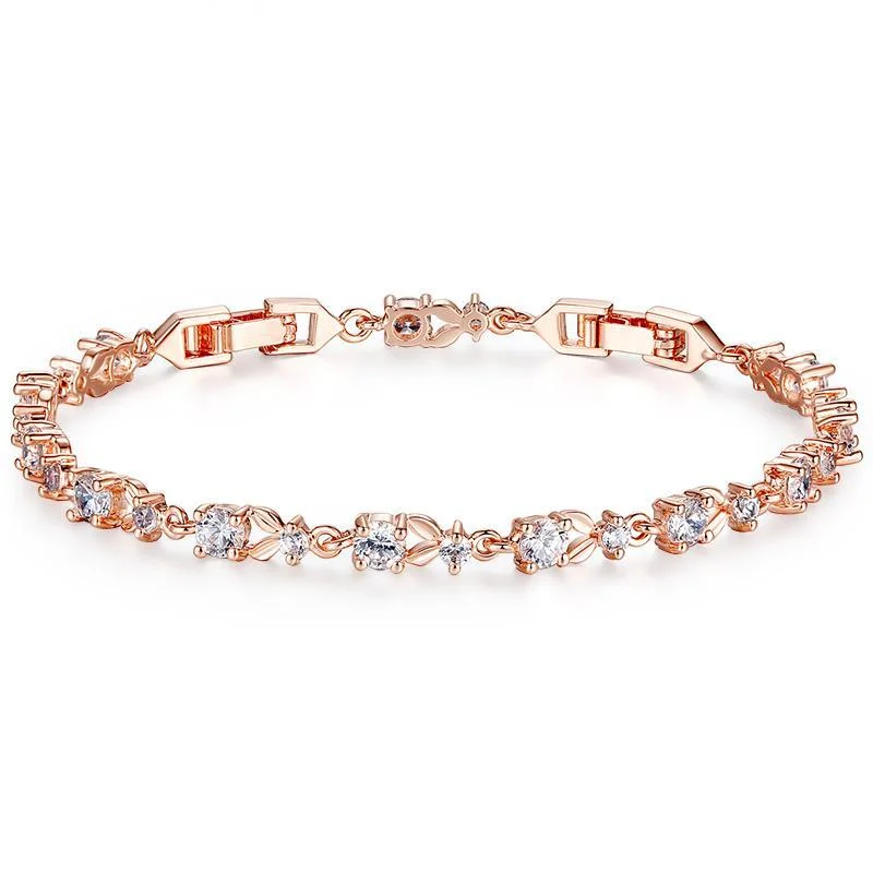 Luxury Rose Gold Color Chain Link Bracelet