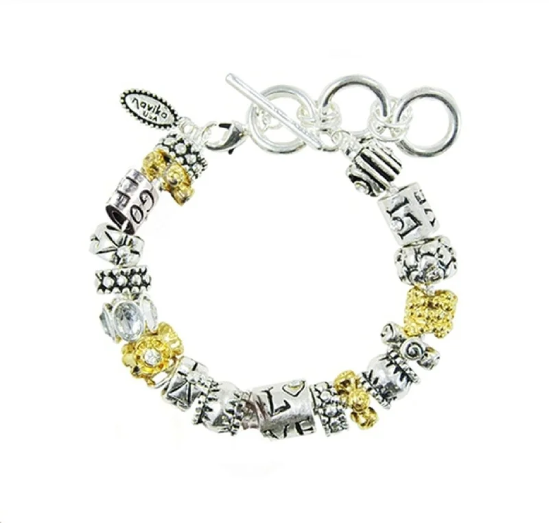 Navika: Mantra Bead Toggle Bracelet - Live Love Golf