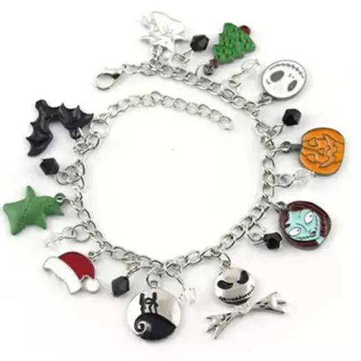 Nightmare Before Christmas Jack Skellington Sally Gothic Bracelet