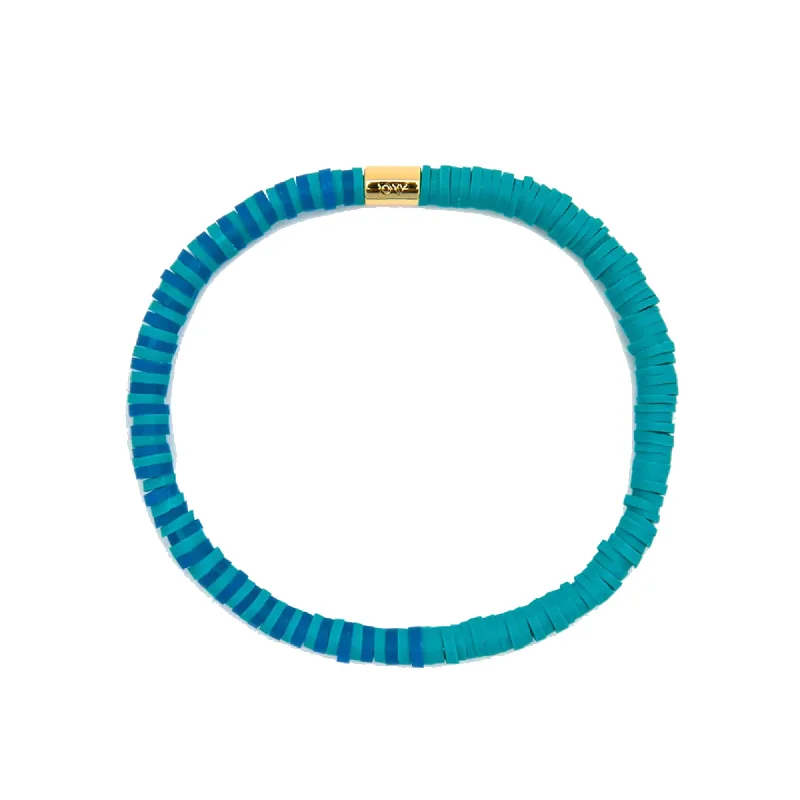 Pura Vida Seascape Vinyl Disc Stretch Bracelet - Lagoon