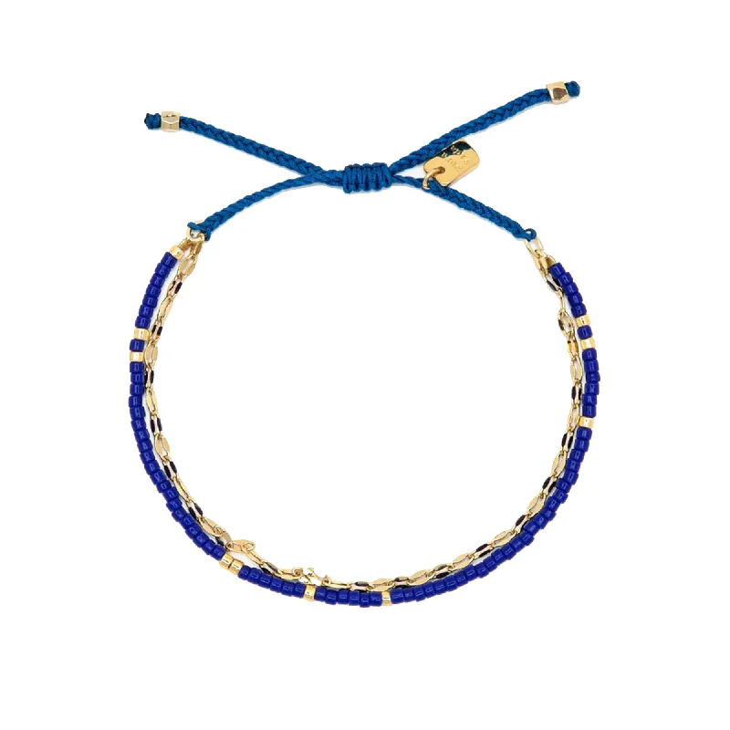 Pura Vida Surfrider Foundation Dainty Double Layer Bracelet - Blue