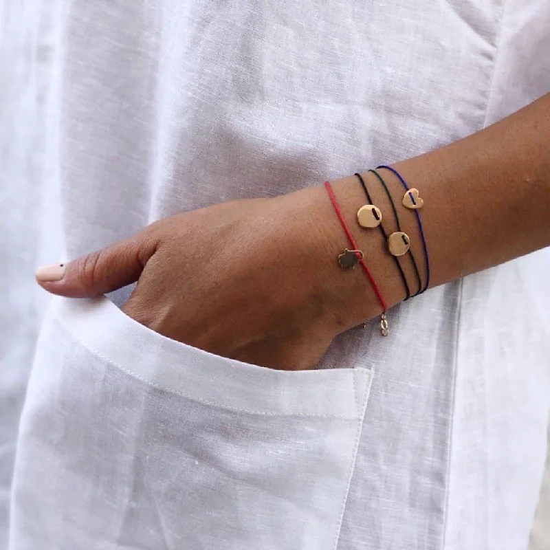 Red/Black string Bracelet with Heart/ Hamsa/ coins