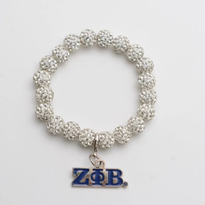 ΖΦΒ Silver Bling Bracelet with ZΦΒ Charm