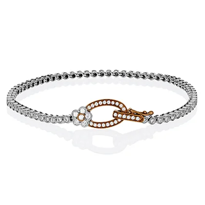 SIMON G 18K GOLD WHITE & ROSE MB1581 BRACELET