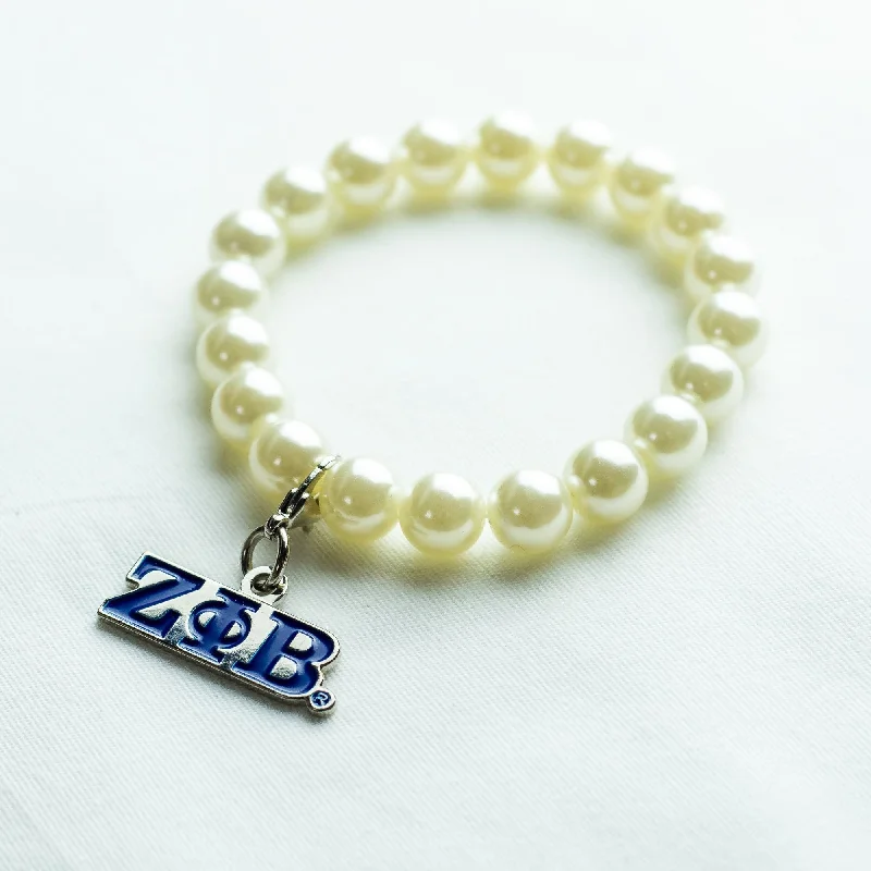 Pearl Bracelet with ΖΦΒ Phi Beta Charm