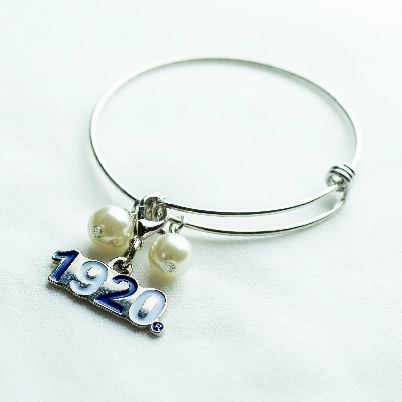 ΖΦΒ Wire Bracelet with 1920 charm