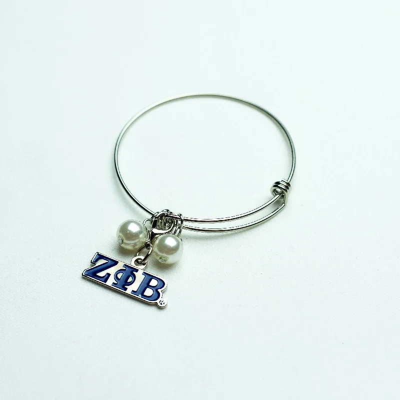 ΖΦΒ Wire Bracelet with ZΦΒ Charm